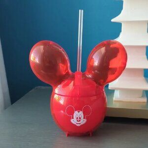 Disney parks Mickey Mouse Balloon Cup with Straw Brand New